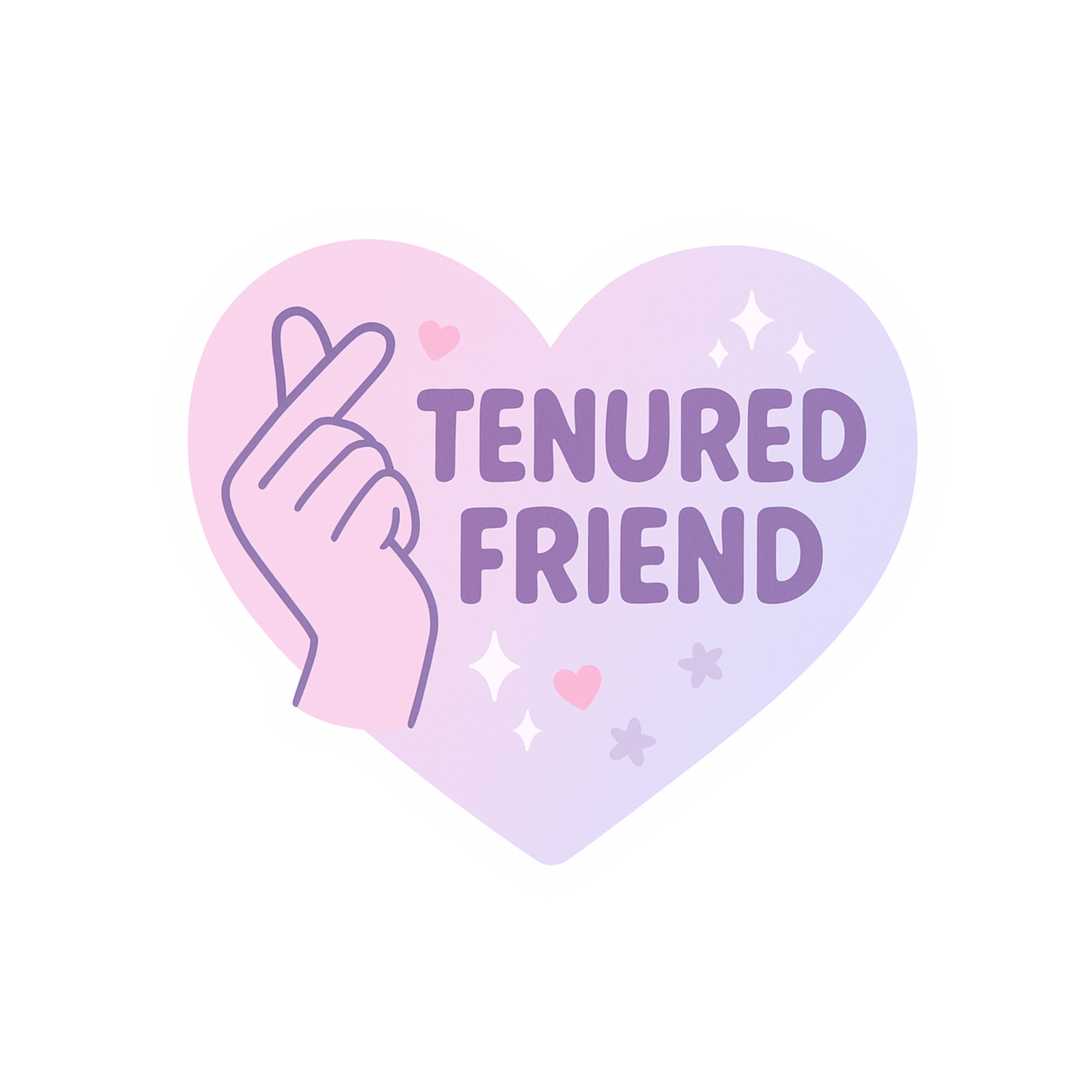 Tenured Friend Hand Heart Sticker