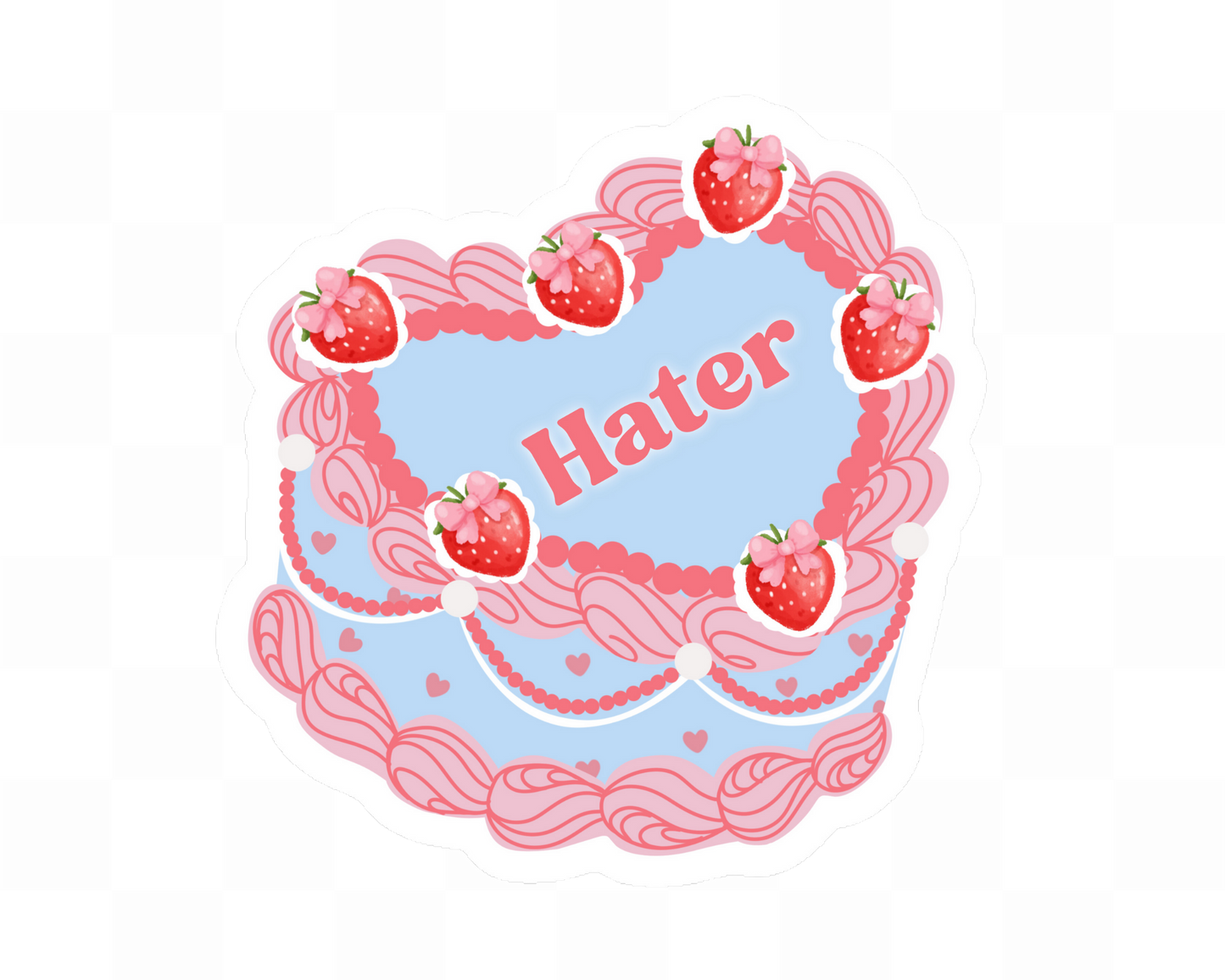 Vintage Heart Cake Saying Adult Sticker