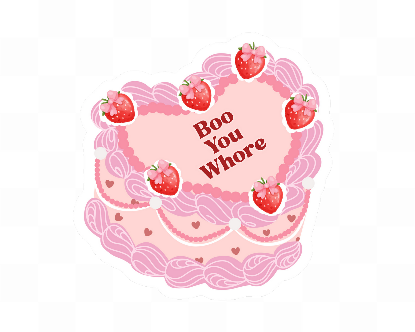 Vintage Heart Cake Saying Adult Sticker
