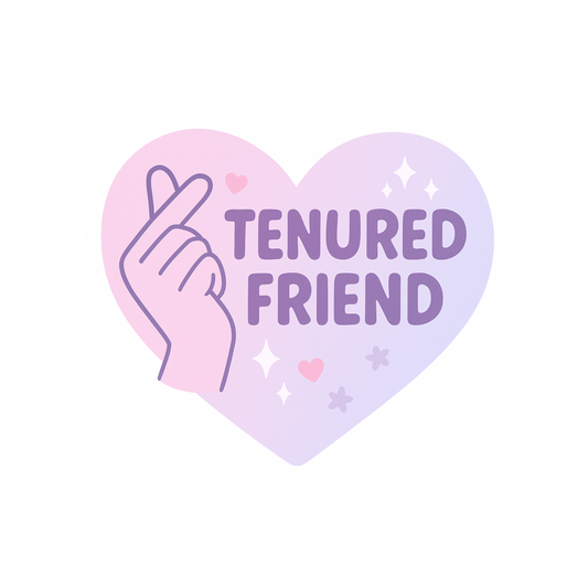 Tenured Friend Hand Heart Sticker