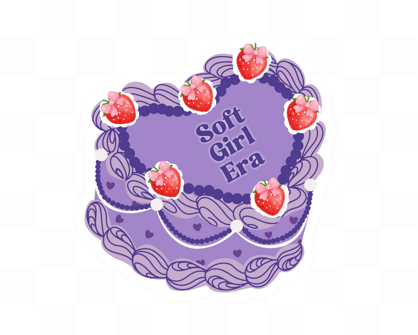 Vintage Heart Cake Saying Adult Sticker