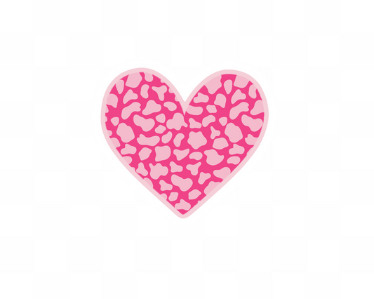 Heart Pink Cow print cowboy Sticker