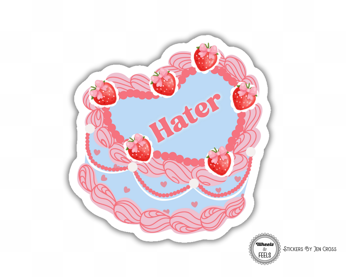 Vintage Heart Cake Saying Adult Sticker