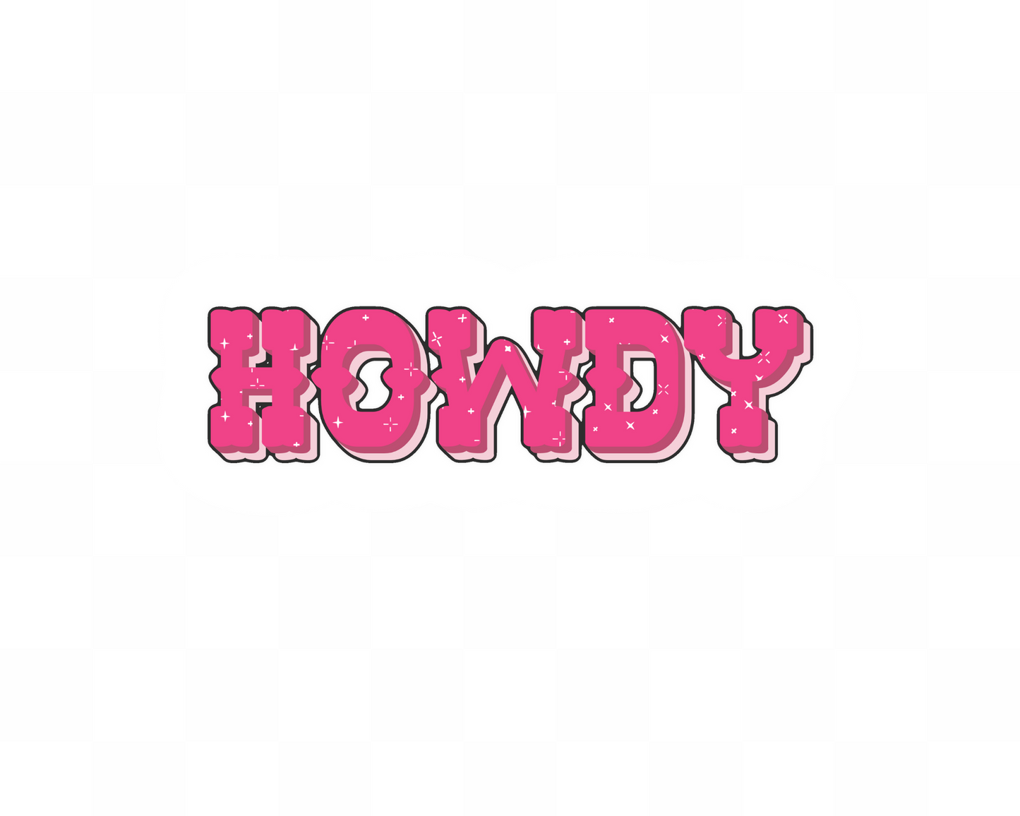 Howdy Pink Cow print cowboy Sticker