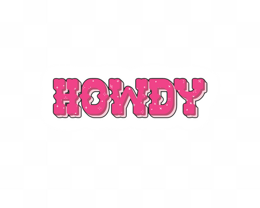 Howdy Pink Cow print cowboy Sticker