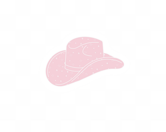 Pink Lace Cowboy Hat Cowboy Sticker