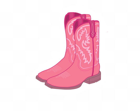 Pink Cowboy Boot Sticker