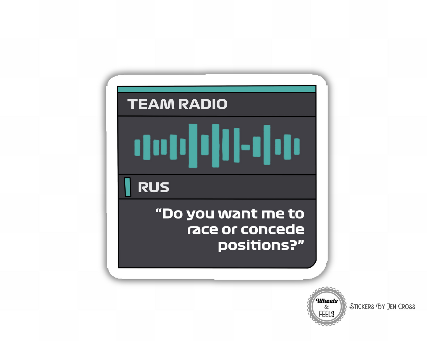 RUS Radio Concede Positions Or Race Sticker