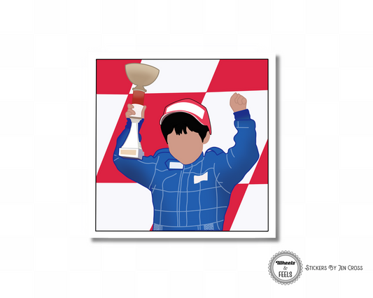 Young Yuki Celebration Trophy Sticker