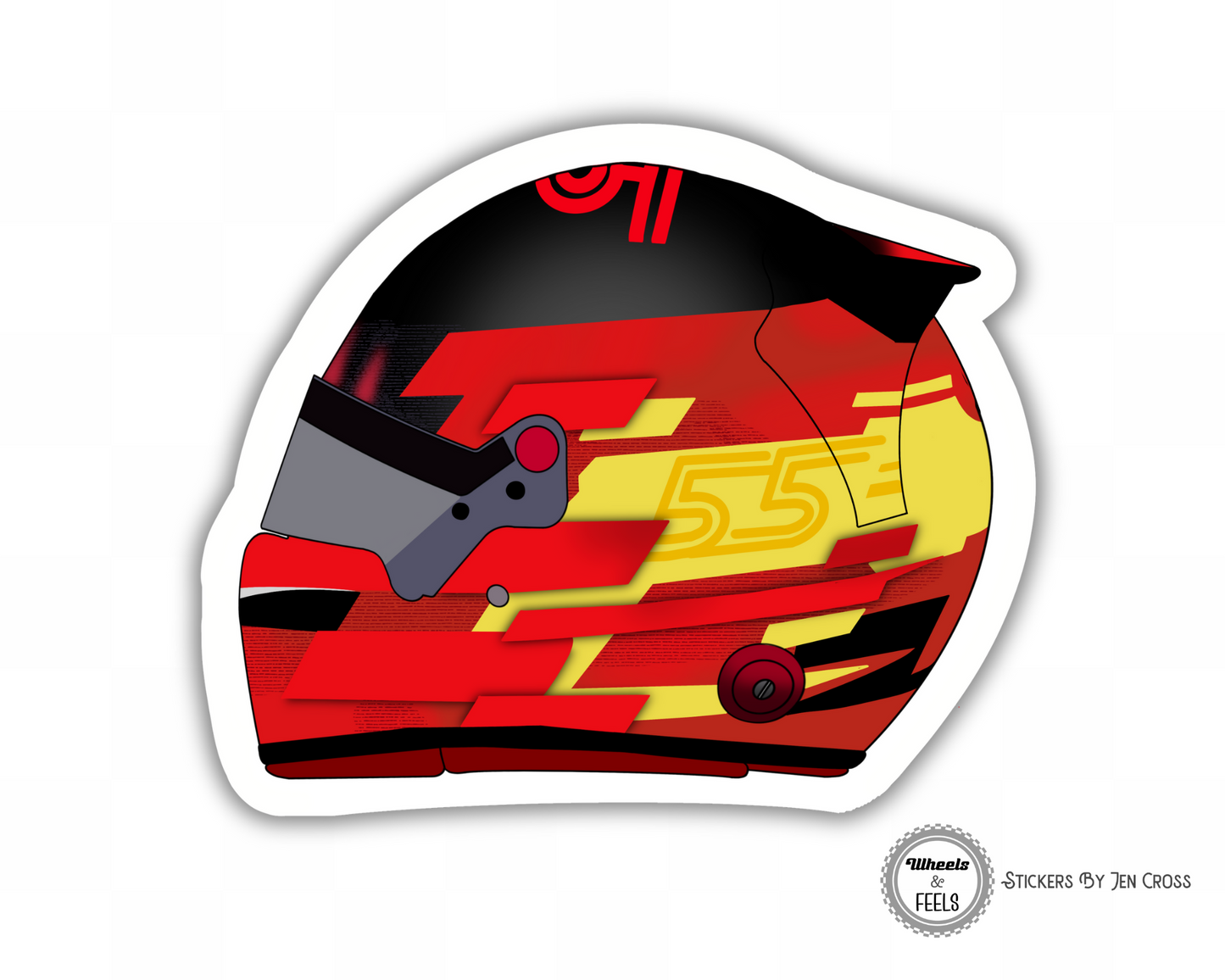 Sainz Inspired Crash Helmet 2024 Sticker