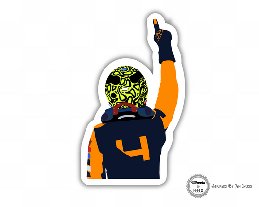 Lando Race Winner Miami Pointing Up Celebration Sticker