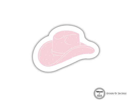 Pink Lace Cowboy Hat Cowboy Sticker