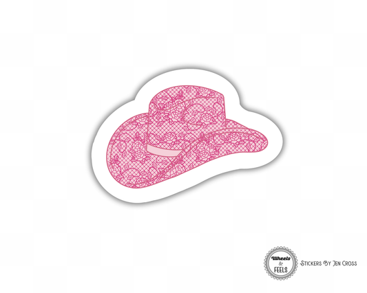 Pink Cowboy Hat Cowboy Sticker