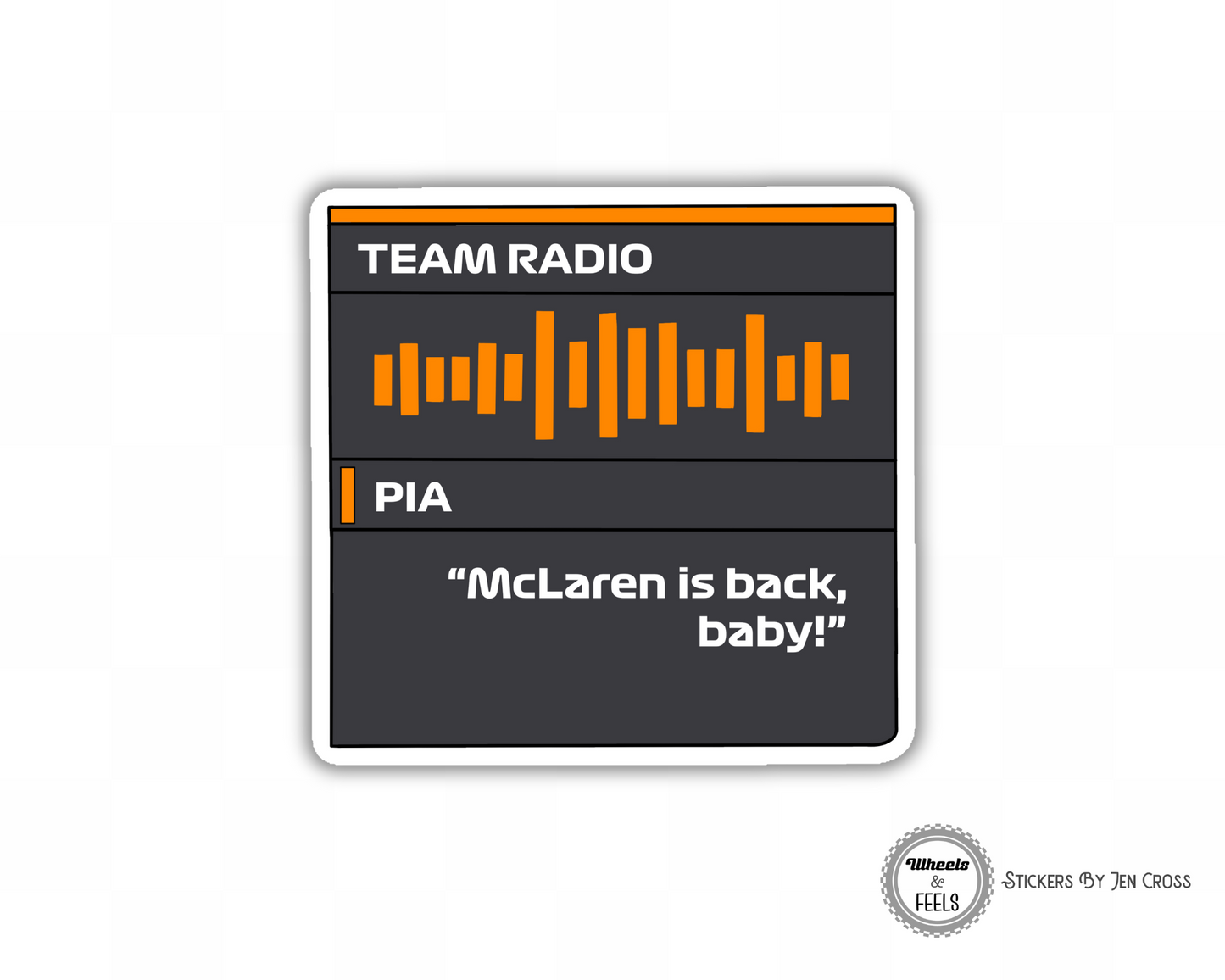 PIA Radio Back Baby Sticker