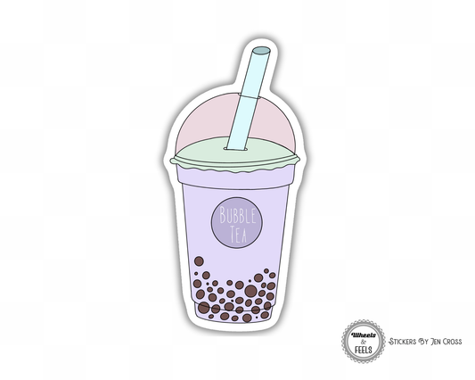 Bubble Tea Taro Pastel Sticker